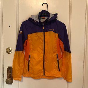 Merrill Purple and Yellow Packable Rain Shell Sz S
